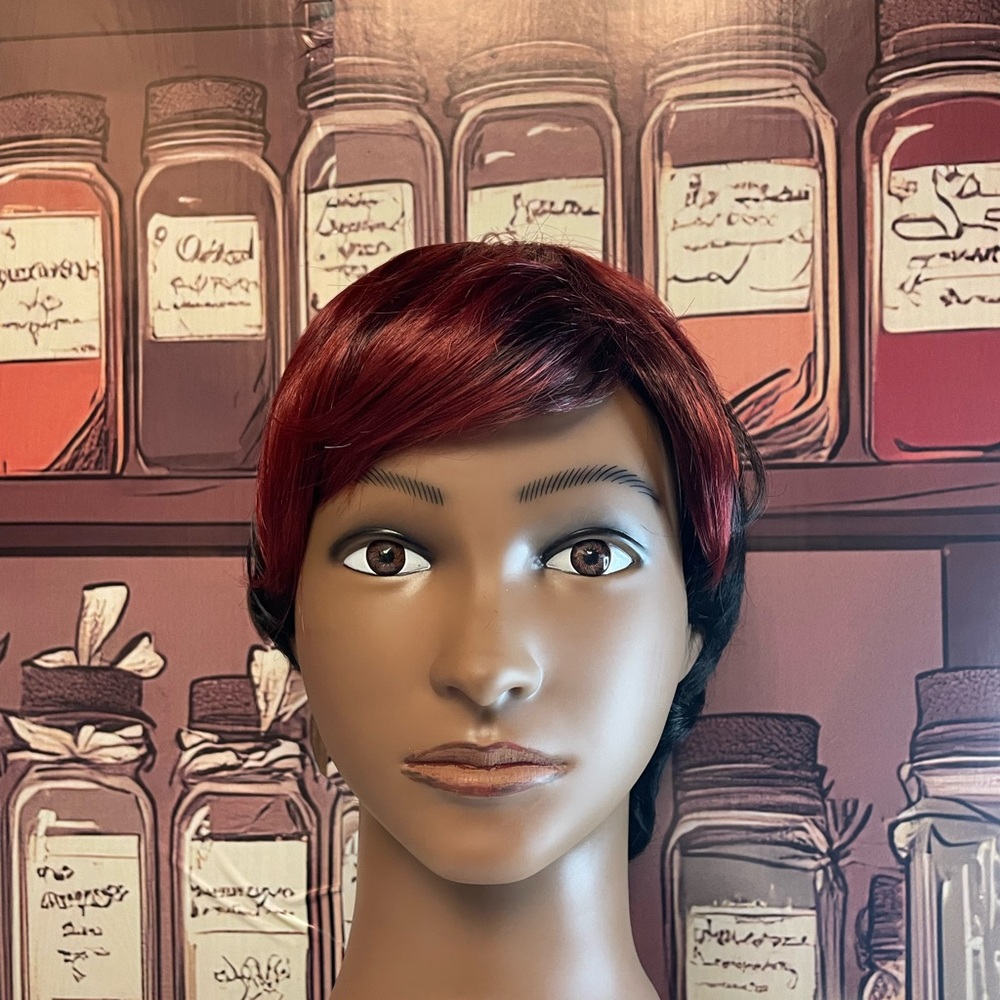 Stylish Red and Black  Synthetic Women's Wig 5 Piece Bundle.
